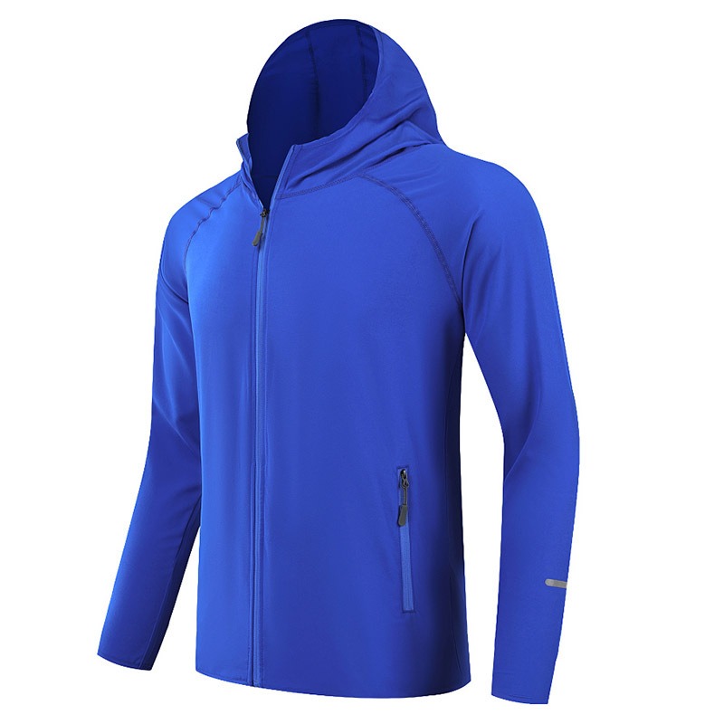 Reflective Jacket Running - เสื้อแจ็คเก็ตวิ่งมีฮู้ดน้ำหนักเบาสำหรับผู้ชายและผู้หญิง ซิปหน้า แห้งเร็ว กันลม สะท้อนแสง เสื้อโค้ทกีฬา