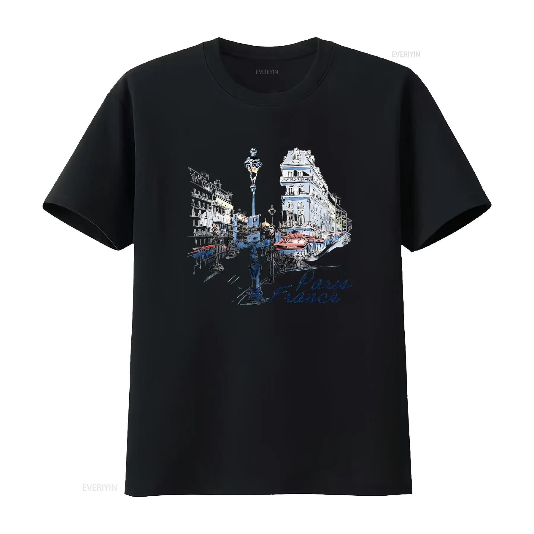 Street Fashion Paris - เสื้อยืดลายวินเทจสไตล์ปารีส ฝรั่งเศส สีขาว ไซส์ใหญ่ สำหรับผู้หญิง ผ้าเนื้อนุ่ม