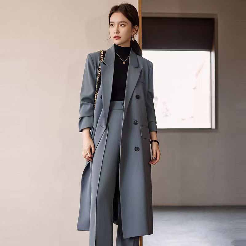 Street Fashion Jacket Men - FANAN Elegant Long Trench Coat ผู้หญิงเกาหลี