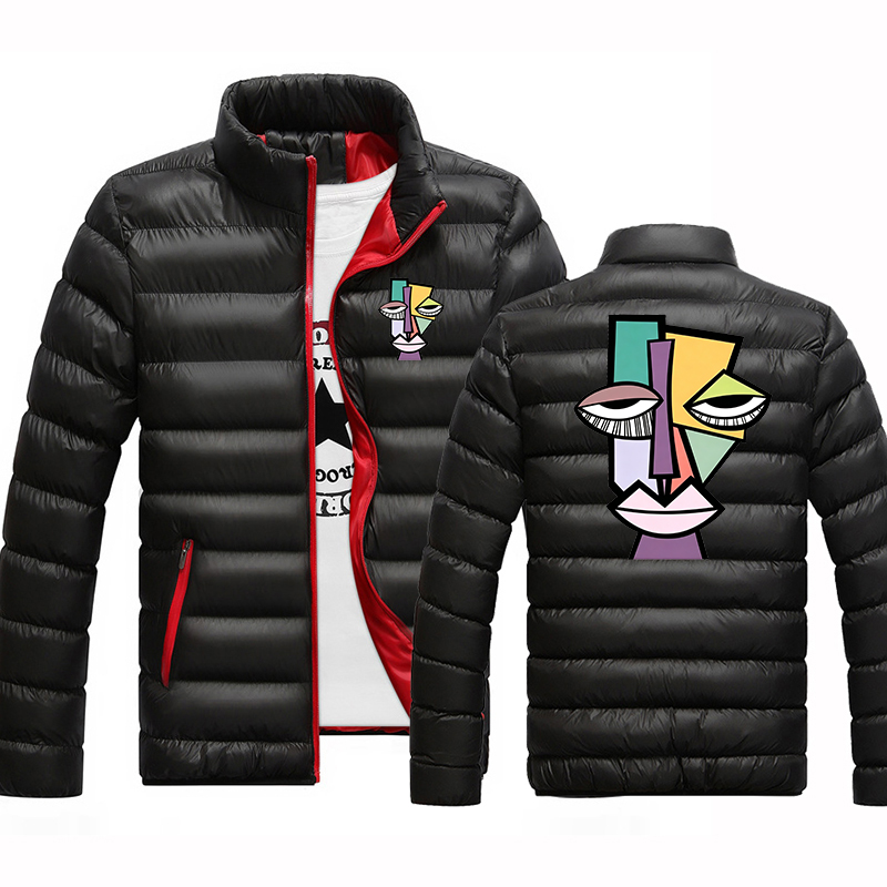 Street Fashion Brand Logo - เสื้อแจ็คเก็ตแฟชั่นแบรนด์ดังสำหรับผู้ชายปี 2026 ลายกราฟิกสไตล์ปิกัสโซ คิวบิสต์ พิมพ์โลโก้ ผ้าฝ้าย