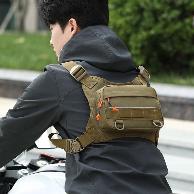 Street Fashion Baggy - กระเป๋าคาดอกสำหรับขี่มอเตอร์ไซค์ แบบ unisex สไตล์ฮิปฮอป สตรีทแวร์ กระเป๋าคาดอกแบบสปอร์ต