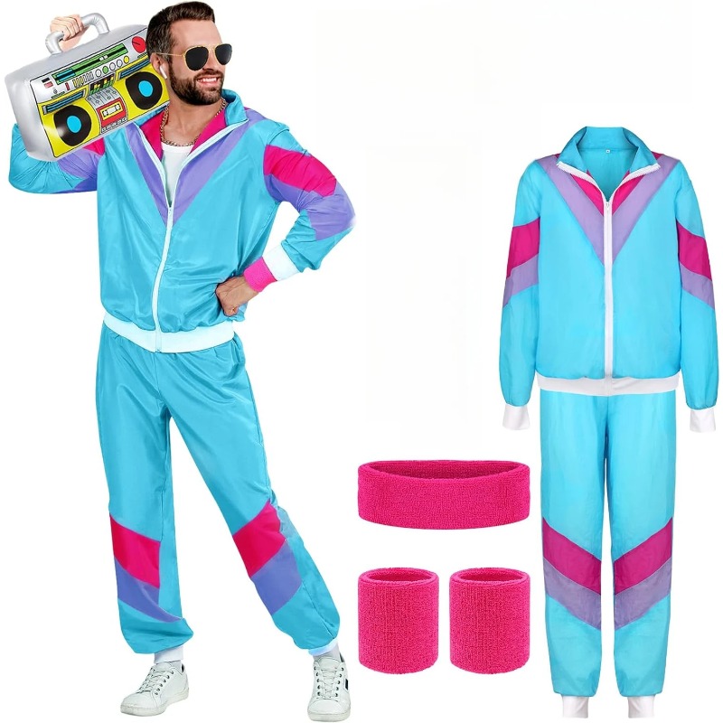 Street Fashion Jacket Men - 80s 90s ชุดแฟนซีเครื่องแต่งกายสําหรับชายคู่ Stag Do ชุดเครื่องแต่งกาย