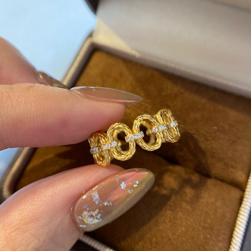 Street Fashion Rings - Minimalist hip-hop สไตล์ Hollow OUT Diamond