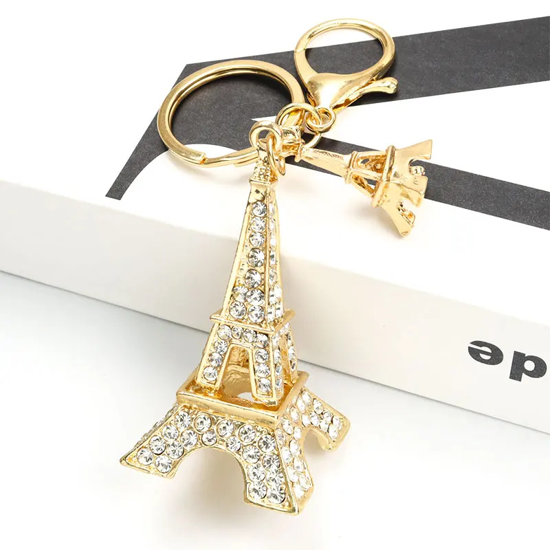 Street Fashion Paris - กลั่น EIFFEL Tower จัดแต่งทรงผม Rhinestones พวงกุญแจคีย์กระเป๋าอินเทรนด์จี้ภายในรถ