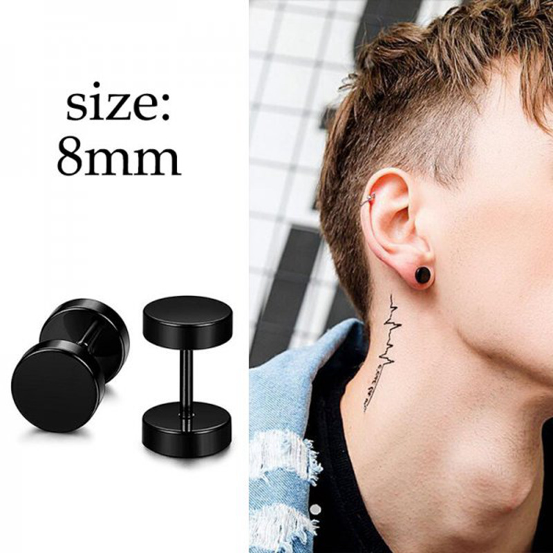ต่างหูสแตนเลสไทเทเนียมทรงกลมสี - Street Fashion Earrings บทวิจารณ์และราคา