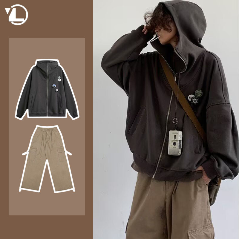 ชุดลำลองแนววิทยาลัยสำหรับฤดูใบ - Street Fashion Jacket Men บทวิจารณ์และราคา