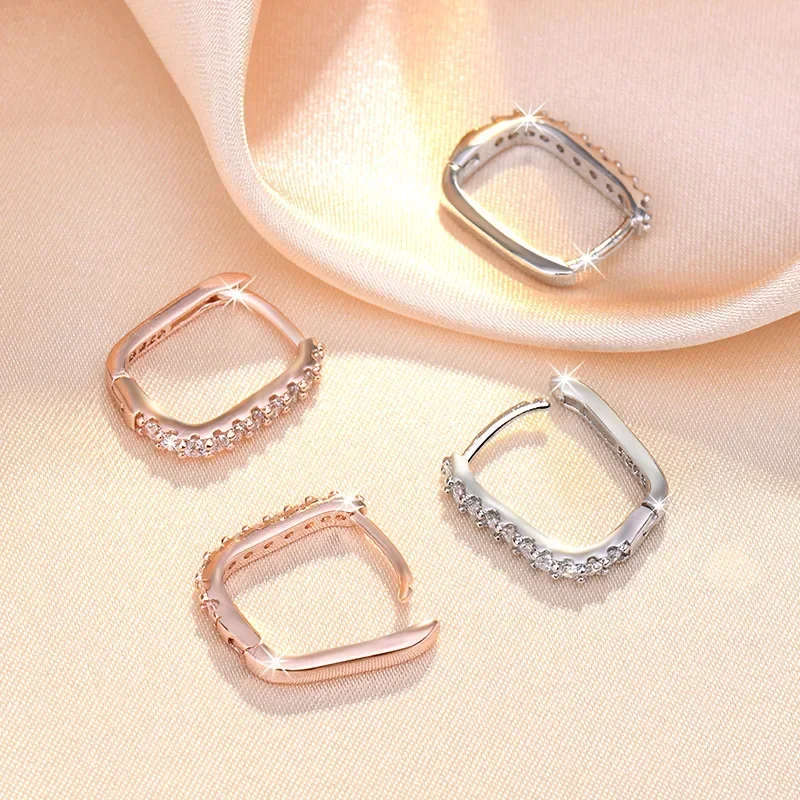 คุณภาพสูง 925 เงินสเตอร์ลิงคริ - Street Fashion Earrings บทวิจารณ์และราคา