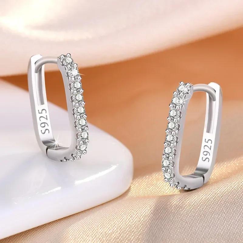 คุณภาพสูง 925 เงินสเตอร์ลิงคริ - Street Fashion Earrings บทวิจารณ์และราคา
