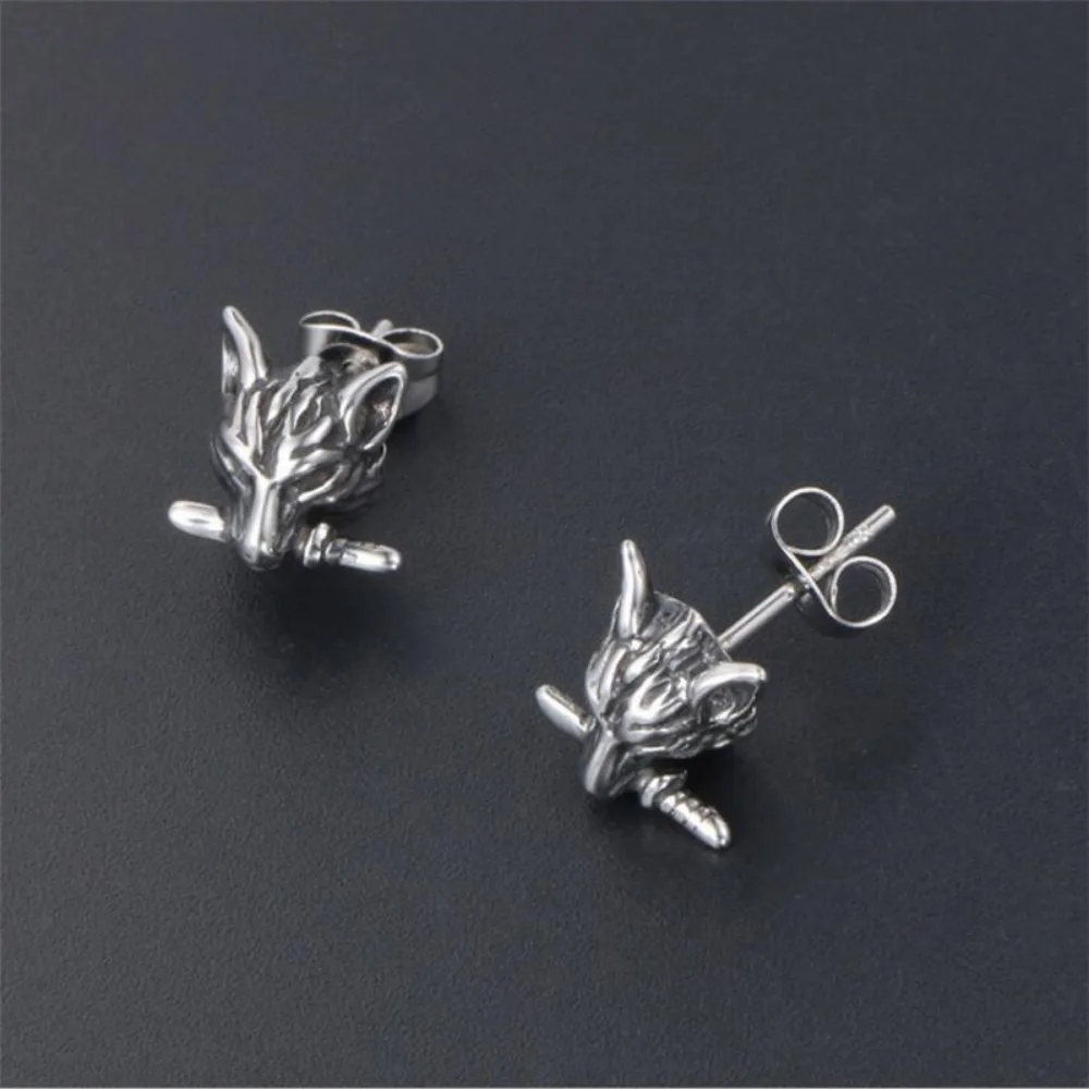 ต่างหูแฟชั่นหัวหมาป่าที่สวยงาม - Street Fashion Earrings บทวิจารณ์และราคา