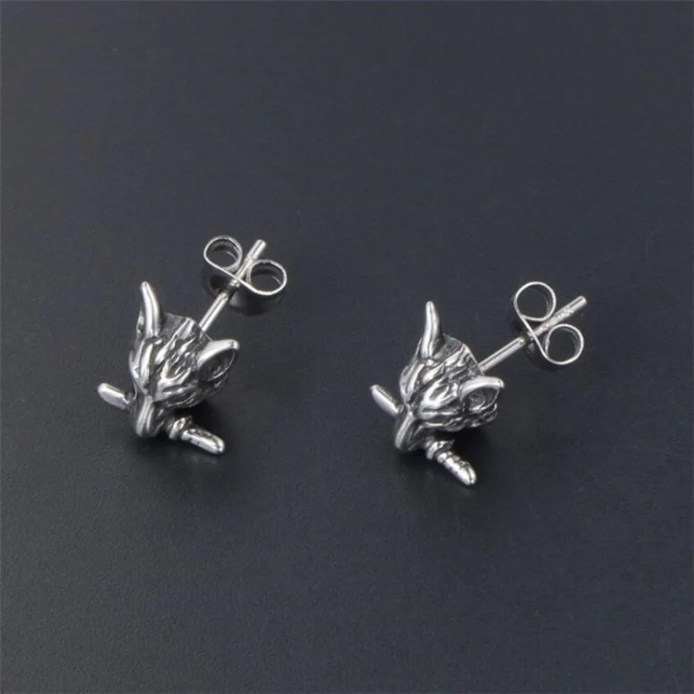 ต่างหูแฟชั่นหัวหมาป่าที่สวยงาม - Street Fashion Earrings บทวิจารณ์และราคา