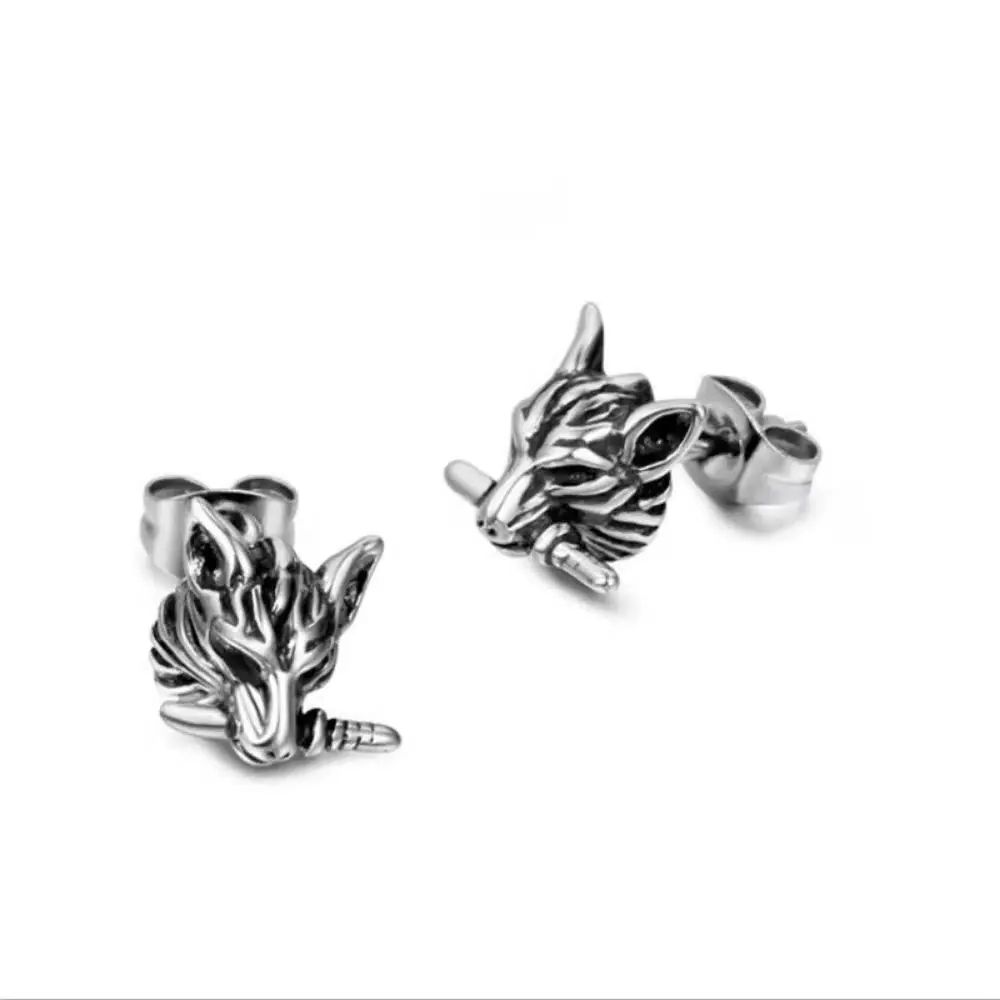 ต่างหูแฟชั่นหัวหมาป่าที่สวยงาม - Street Fashion Earrings บทวิจารณ์และราคา