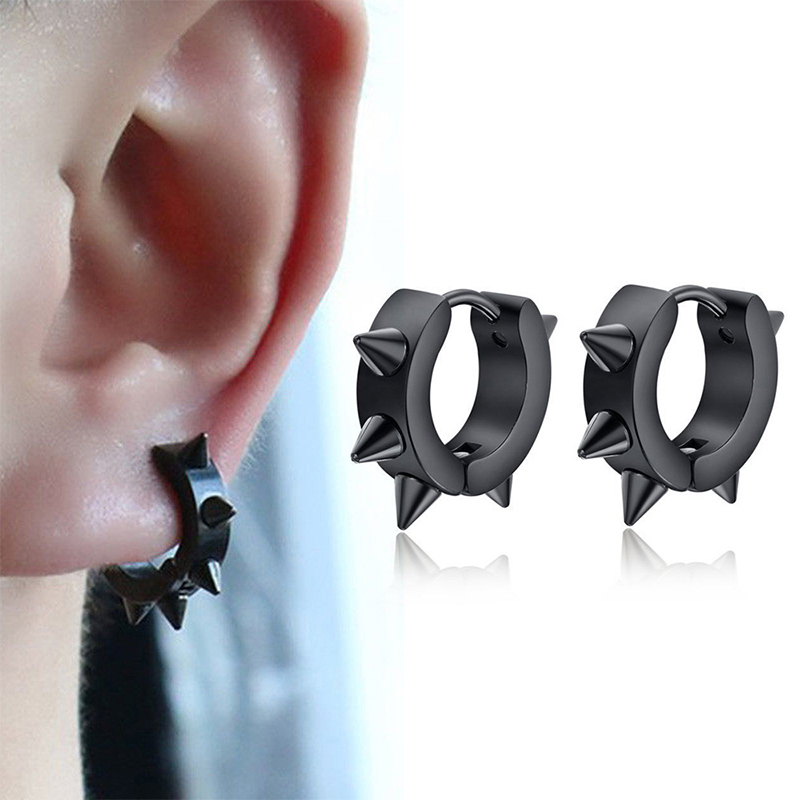 6คู่สีดำ Unisex ชุดต่างหูสแตนเ - Street Fashion Earrings บทวิจารณ์และราคา
