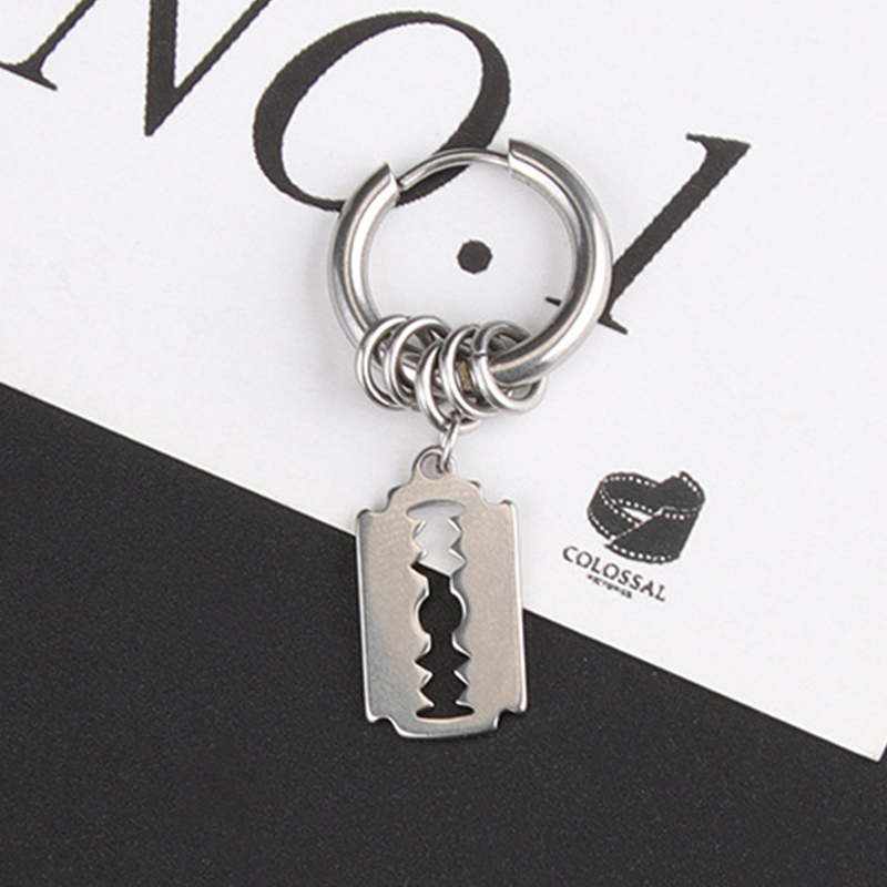 แฟชั่นใบมีดสแตนเลสต่างหู Vinta - Street Fashion Earrings บทวิจารณ์และราคา