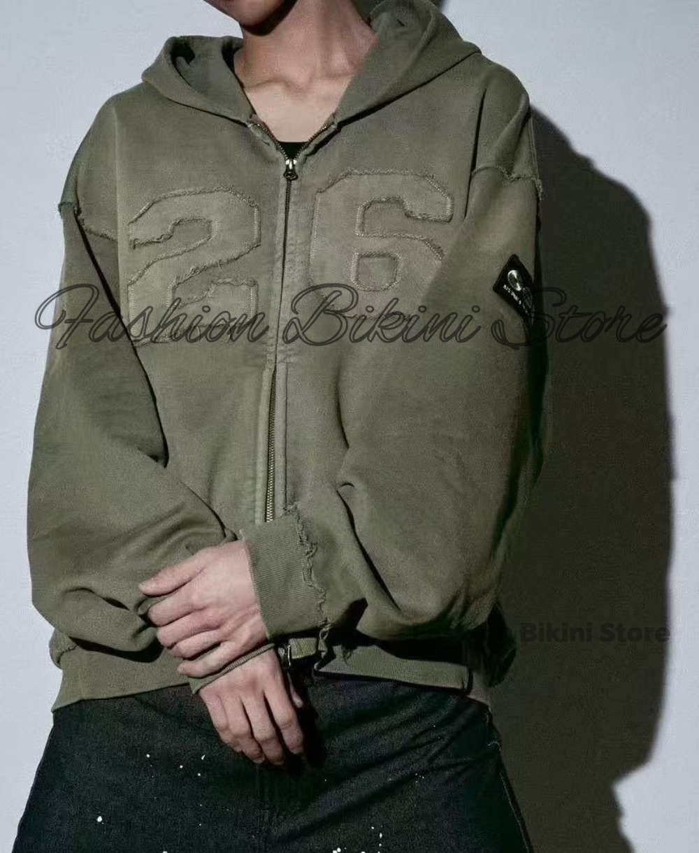 NEW เสื้อฮู้ดสีเทาสไตล์เรโทร 3 - Street Fashion Jacket Men บทวิจารณ์และราคา