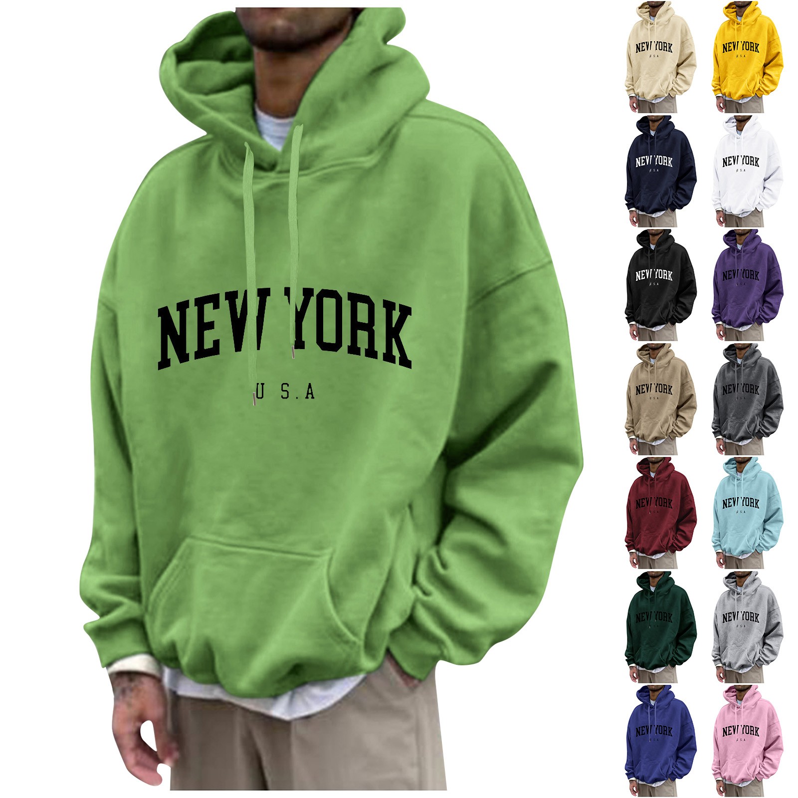 YORK เสื้อมีฮู้ดพิมพ์ลายสำหรับ - High Street Fashion New York บทวิจารณ์และราคา