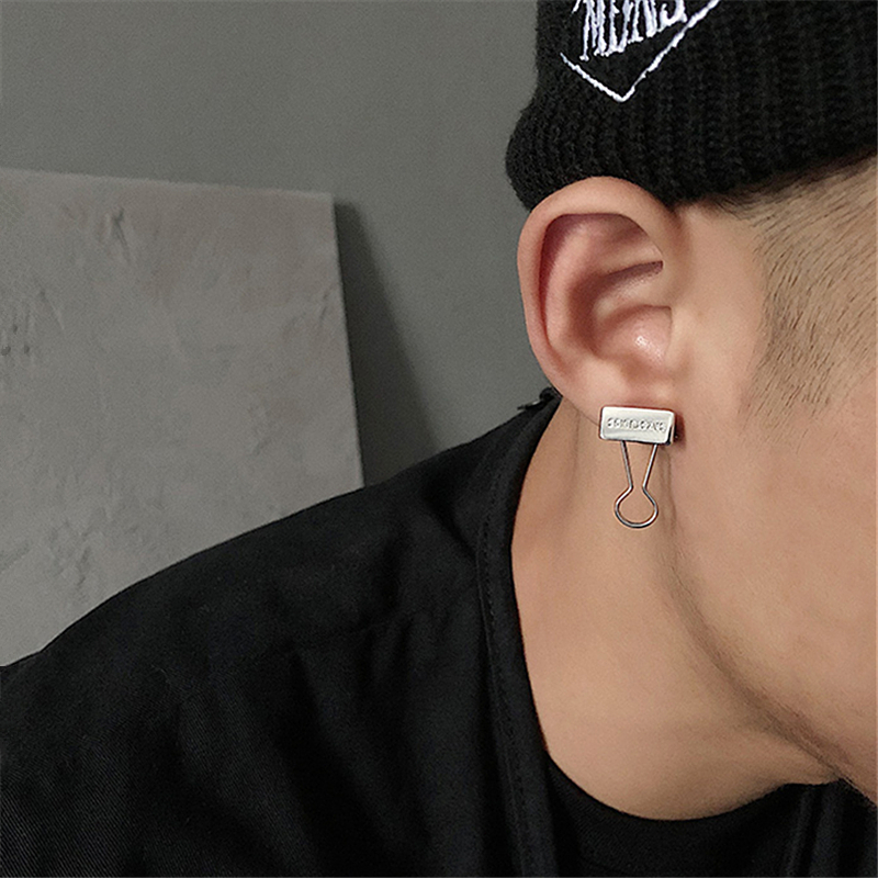 HUANZHI 2022ใหม่ Punk สร้างสรร - Street Fashion Earrings บทวิจารณ์และราคา