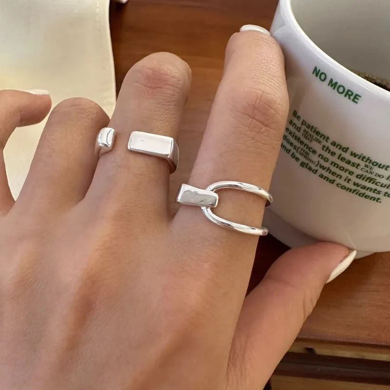 VENTFILLE 925 แหวนเงินสเตอร์ลิ - Street Fashion Rings บทวิจารณ์และราคา