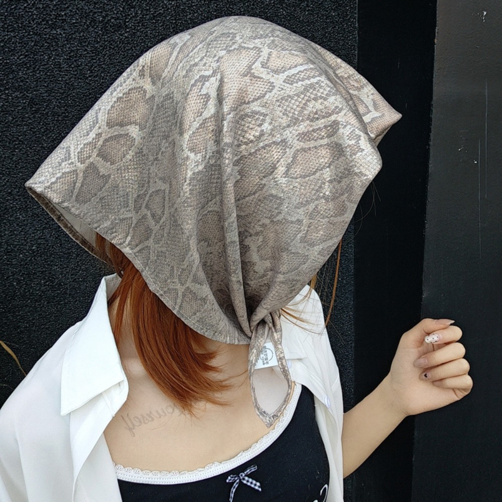 ผ้าโพกศีรษะลายงู Y2K ผ้าพันผมล - Street Fashion Baggy บทวิจารณ์และราคา