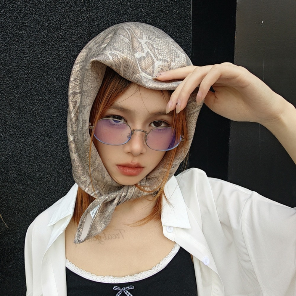 ผ้าโพกศีรษะลายงู Y2K ผ้าพันผมล - Street Fashion Baggy บทวิจารณ์และราคา