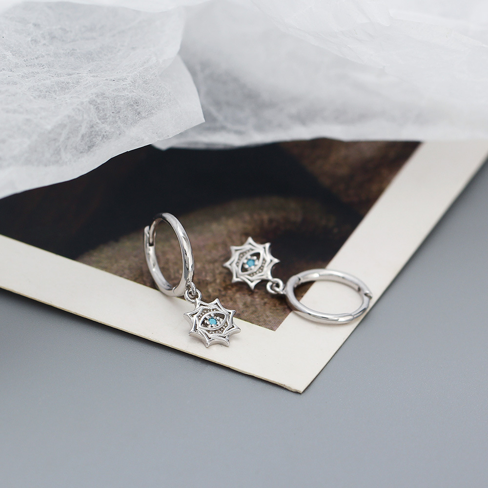 ต่างหูเงินแท้ 925 รูปดาวแปดแฉก - Street Fashion Earrings บทวิจารณ์และราคา