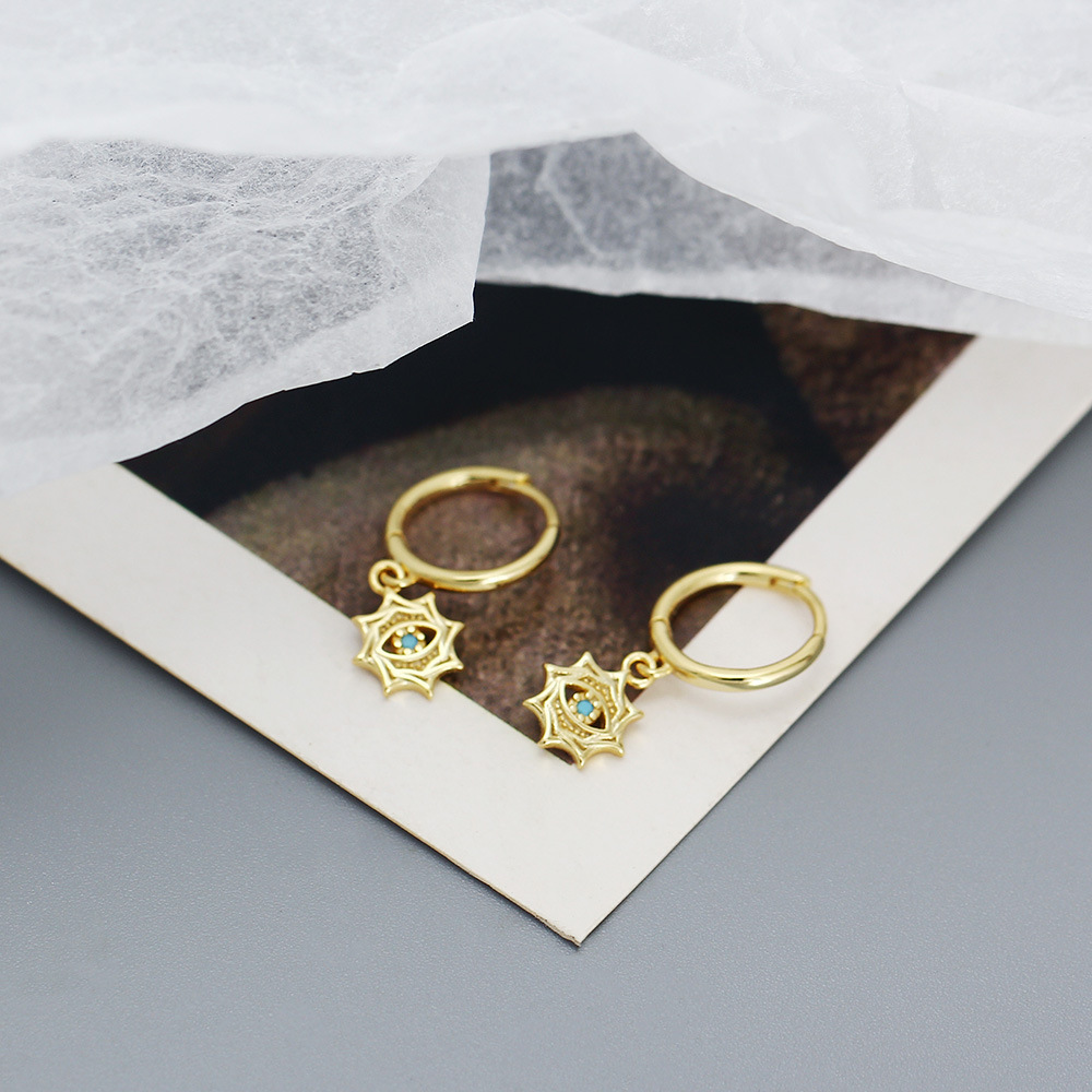 ต่างหูเงินแท้ 925 รูปดาวแปดแฉก - Street Fashion Earrings บทวิจารณ์และราคา