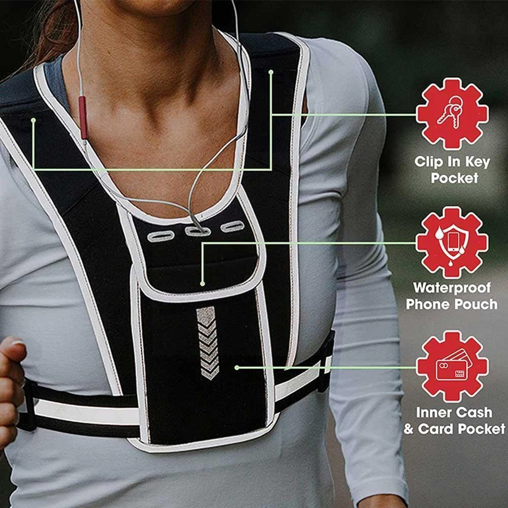 เสื้อกั๊กใส่โทรศัพท์สำหรับผู้ช - Reflective Jacket Running บทวิจารณ์และราคา