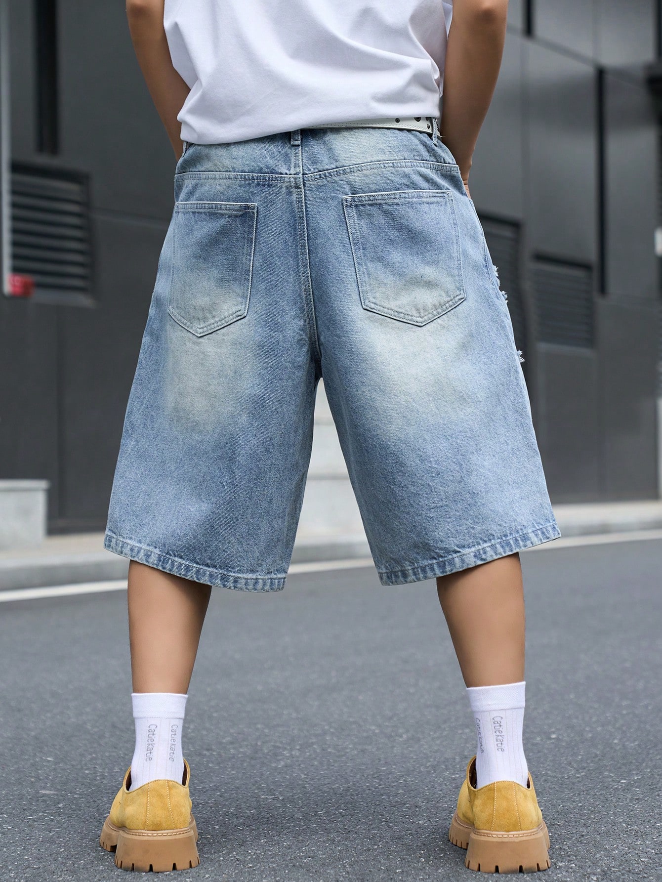 กางเกงยีนส์ขาสั้นทรงหลวมสำหรับ - Street Fashion Baggy บทวิจารณ์และราคา