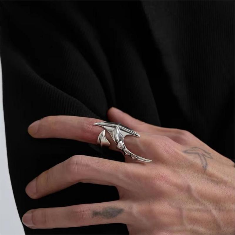 แหวนไซเบอร์พังก์เอเลี่ยนทรงไม่ - Street Fashion Rings บทวิจารณ์และราคา