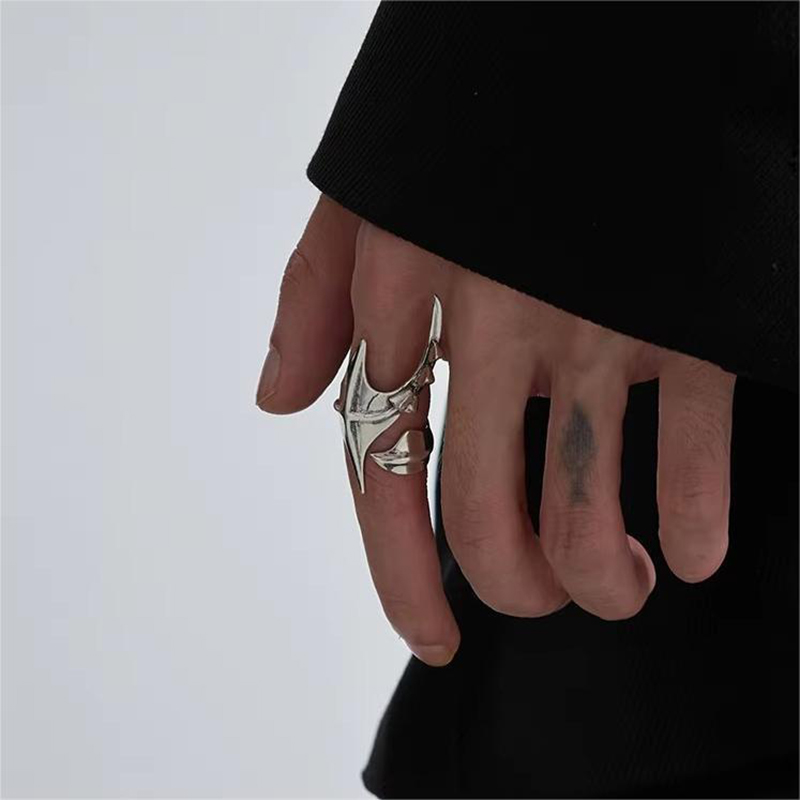 แหวนไซเบอร์พังก์เอเลี่ยนทรงไม่ - Street Fashion Rings บทวิจารณ์และราคา